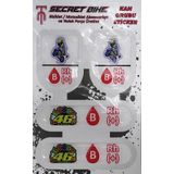 Secret Bike Mavi Motosiklet Ve Kask Kan Grubu Sticker B Rh (+) Pozitif