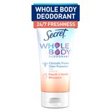 Secret Kadınlar için Tüm Vücut Deodorant Kremi, Şeftali ve Vanilya Çiçeği Kokusu, Alüminyum İçermeyen Deodorant, 72 HR Koku Koruması, 3 oz