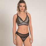 Secret Love Kadın Balensiz Desteksiz Dolgusuz Dantelli Bralet Sütyen Ve Slip Takım (4209) - Siyah