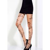 Secret Moda Bitki Desenli 15 Denye Kadın Külotlu Çorap - Ten