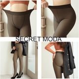 Secret Moda Ince Görünümlü Thinlooking Ten Renk Termal Peluş Kadın Külotlu Çorap - Siyah - 2XL