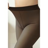 Secret Moda Ince Görünümlü Thinlooking Ten Renk Termal Peluş Kadın Külotlu Çorap - Siyah - XL
