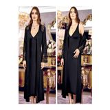 secret night 6 'lı gecelik takım pamuklu güpürlü gecelik kadın giyim gecelik elbise pijama siyah XL
