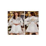 secret night beyaz saten bride sabahlık belden bağlamalı kadın gelinlik sabahlığı ebru XL