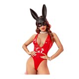 secret night kırmızı deri görünümlü bady gecelik babydoll kırmızı S/M