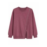secret of VALORIA Nizzell Çapraz Fermuarlı Tunik Boy Uzun Oversize Sweatshirt Boy 75 cm