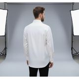 Secret Touch Erkek Geniş Kalıp Klasik Uzun Kollu Poplin Gömlek - Beyaz