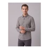 secret touch Erkek Pamuklu Slim Fit Dar Kesim Kareli Gömlek