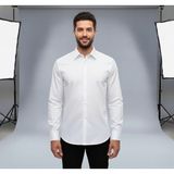 Secret Touch Erkek Slim Fit Dar Kesim Uzun Kollu Poplin Gömlek - Beyaz