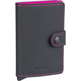 Secrid Üniseks Mini Cüzdan Seyahat Aksesuarı Zarf Boyutu Kart Tutucu, Siyah/Fuşya, 10,2 x 6,5 x 2,1 cm, Elde Dayanıklı