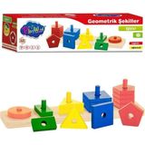 Seçtim Aldım Eğitici Oyuncak 16 Parça Ahşap Geometrik Şekiller ONY-305 - Çok Renkli