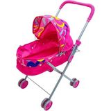 Seçtim Aldım Vardem Bebek Arabası Beşikli FL6068-F Metal Katlanabilir Puset Pembe Kalpli 4 Teker 3+ - Renkli