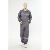 Secura İş Güvenliği Yazlık Boy Tulum 16*12 Orjinal Gabardin Kumaş %100 Pamuklu Gri
