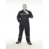 Secura İş Güvenliği Yazlık Iş Tulumu 16/12 Gabardin %100 Pamuklu Boy Tulum Reflektörlü 6 Cepli - Lacivert - 2XL