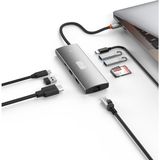 Secuzi 9in1 Silver Type-C Docking Station-Hub / Macbook Uyumlu / SD-Micro SD / 2x USB 3.0 / 1x USB 2.0 / 1x HDMI 2.0 / 1x PD100W Hızlı Şarj / 1x Type-C 3.0 / 1x GB Ethernet