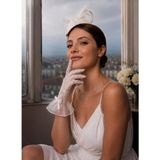 Sed da Exclusive Kırık Beyaz Fransız Dantel Gelin Eldiven, Vintage, Nikah Eldiveni - Standart