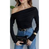 SEDA FİDAN BOUTIQUE Düşük Omuz Bluz Siyah