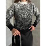 Seda Fidan Boutique Kar Desen Taşlı Yumoş Kazak Antrasit - Standart