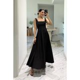 Seda Yalçın Atelier Siyah Kare Yaka Füsun Prenses Elbise