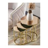 SEDAŞ LIVING UNITS 3 Lü Bronz Ayna Gold Metal Zigon Sehpa Sehpa-zigon-3lüsehba