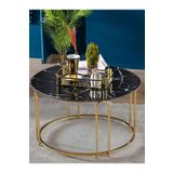 SEDAŞ LIVING UNITS Lenka Orta Sehpa Yuvarlak Gold Metal - Sedaş-lenka-orta-gold