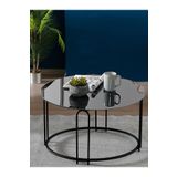SEDAŞ LIVING UNITS Lenka SİYAH AYNALI TEMPERLİ CAM Orta Sehpa Yuvarlak Siyah Metal - sedaş-lenka-orta-siyah