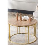 Sedaş Lıvıng Unıts Salon Orta Sehpa 70 Cm Açık Ceviz Suntalam (Gold) Metal Ayak Orta Sehpa
