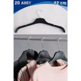 Sedef Askı 42 Cm Siyah Elbise Gömlek Bluz Tunik T-Shirt Askısı Ec Serisi Çift Taraf Dolgulu 20 Adet
