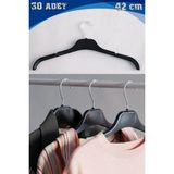 sedef askı 42 Cm Siyah Elbise Gömlek Bluz Tunik T-shirt Askısı EC Serisi Çift Taraf Dolgulu 30 Adet