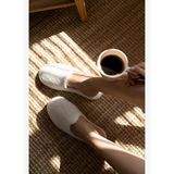 Sedef Bambu Unisex Kalın Tabanlı Havlu Terlik Ekru