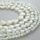 Sedef Kabuk Kalp Şekli Boncuk Çok Renkli 4-15mm DIY(White,8mm around 23beads)