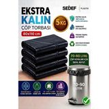 Sedef Plastik 80X110 Endüstriyel Extra Kalın Çöp Poşeti Ağır Hizmet Torbası 5kg - 80 x 110 cm