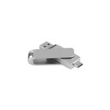 Sedef Silver 2 In 1 Çift Taraflı Type-C Usb 2.0 64 Gb Usb Flash Bellek