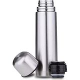 Sedef Silver Bardaklı Kapak 750 ml Paslanmaz Çelik Aç Kapat Düğmeli Paslanmaz Çelik Bardak Çay Kahve Kamp Termos 509 - Gri