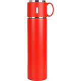 Sedef Silver Çelik Termos Bardak 580 ml Bardaklı Thermos Mug Kupa Araç Termos Coffee Cup SDF526 Tea Cups - 590 ml - Kırmızı