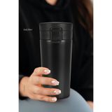 SEDEF SİLVER Çift Katman Vakumlu Çelik Termos 380 ml - Sızdırmaz Araç İçi Kahve Ve Çay Termosu Mug