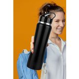 Sedef Silver Emzikli 500 Ml Çift Katman Çelik Matara Pipetli Termos