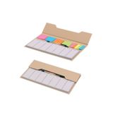 Sedef Silver Geri Dönüşümlü Kraft Haftalık Planlayıcı Bloknot Seti - Yapışkanlı Not Kağıdı Post-It ve Kalemli
