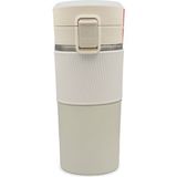 Sedef Silver Kaydırmaz Lastikli Kilitli Kapak ve Süzgeç Fitreli 304 Paslanmaz Çelik 400 ml Küçük Çay Kahve Bardak Termos Mug Thermos 622 - Beyaz