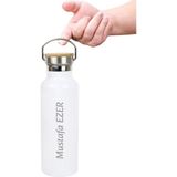 Sedef Silver Kisiye Ozel, Isimli 500 ml Kahve, Sicak Su Termosu – Termos Mug - Celik, Bardak Termos - Beyaz