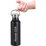 Sedef Silver Kisiye Ozel, Isimli 500 ml Kahve, Sicak Su Termosu – Termos Mug - Celik, Bardak Termos - Siyah