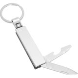 Sedef Silver Mini Fonksiyonel Anahtarlık Çakı - 3'ü 1 Arada Paslanmaz Çelik - Bıçak, Açacak, Tornavida - Gri