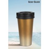 Sedef Silver Taşıma Kulplu Paslanmaz Çelik 500 Ml Araç Iç Çay Kahve Coffee Termos Kupa Bardak