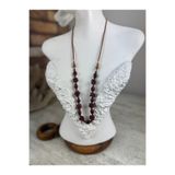 SEDEF TAKI Bordo taşlı Vintage kolye