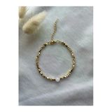 Sedef Taşı Altın Kaplama Dorika Bileklik