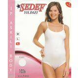 Sedef Yıldızı Bayan İp Askılı Kancalı Body Yüzde Yüz Pamuk