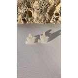 Sedefli Parlak Beyaz Renkli Güvercin Şekil Gümüş Aksesuarlı Epoksi Küpe El Yapımı Hediyelik