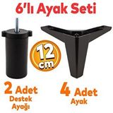 Sedir 6Li Set Mobilya Tv Unitesi Cekyat Koltuk Kanepe Destek Ayagi 12 Cm Siyah Kanat 17 Baza Ayak