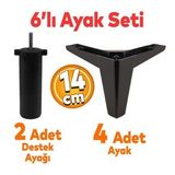 Sedir 6Li Set Mobilya Tv Unitesi Cekyat Koltuk Kanepe Destek Ayagi 14 Cm Siyah Kanat 17 Baza Ayak