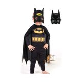 Sedirli Batman Çocuk Kostümü Maskeli - Pelerinli Ve 2 Adet Maskeli Çok Renkli